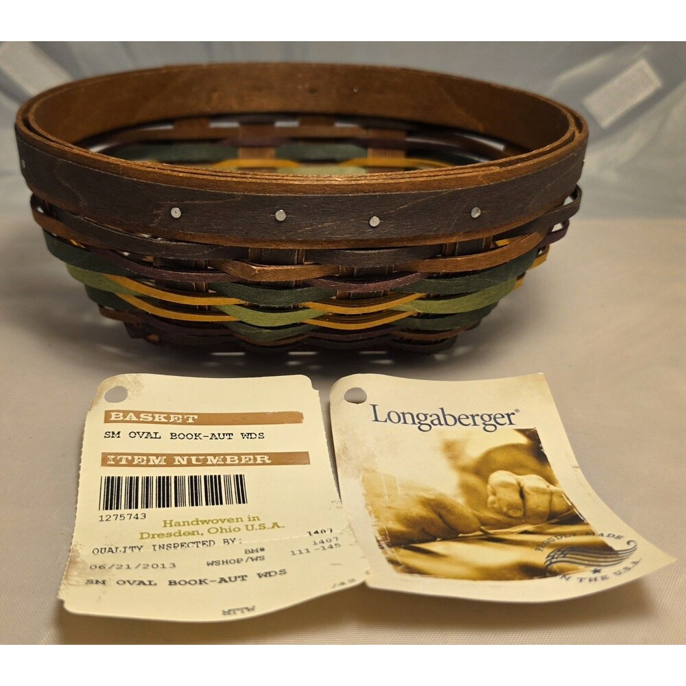 RARE Longaberger 2013 Autumn Roads Small Oval Booking Basket "Host Only" W/ Tags